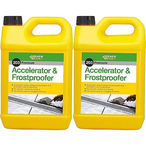 Image of Everbuild 203 Premium Accelerator And Frostproofer | Accelerate Cement Setting Time and Provides Frost Protection for Concrete, Mortar and Rendering - 5 Litre (Pack of 2)