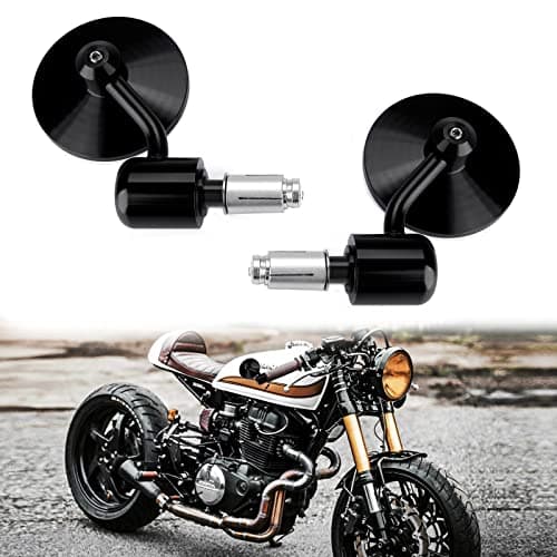 Image of 7/8" 22mm Motorcycle Handlebar Bar End Mirror 3 Inch Round Rear View Side Mirror for Scooter Chopper Cruiser(Black)