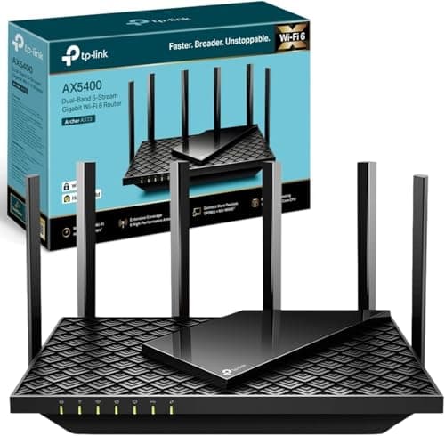Image of TP-Link AX5400 Dual-Band Gigabit Wi-Fi 6 Router, WiFi Speed up to 5400 Mbps, 4×Gbps LAN Ports, Connect 200+ Devices, Ideal for Gaming Xbox/PS4/Steam&4K/8K, with OneMesh™,HomeShield (Archer AX73) Black