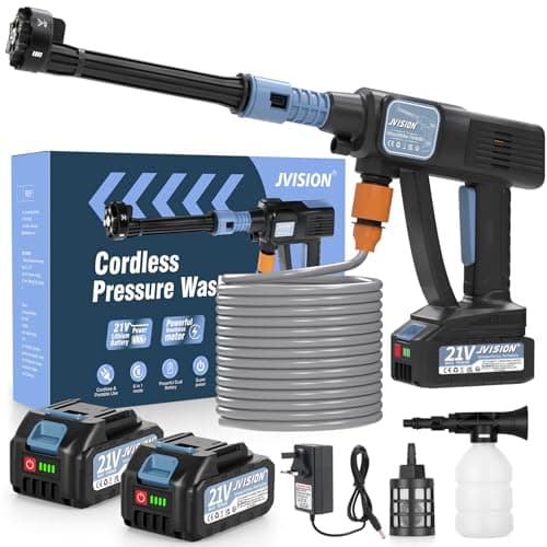Image of Cordless Pressure Washer, Portable Power Washer for Patio & Car, 6 in 1 Battery-Operated System with 5M Hose, Jet Wash Tool with Dual Batteries, High-Pressure Cordless Jet Cleaner