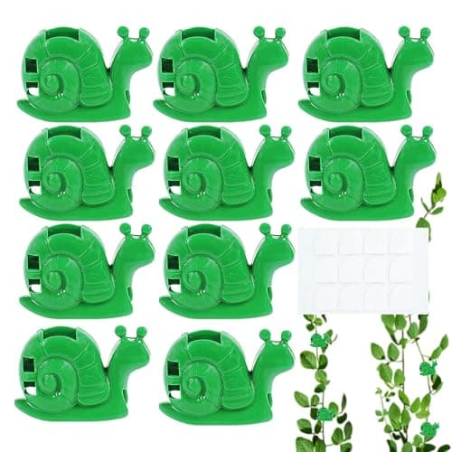 Image of Plant Support Clips, Garden Clips for Climbing Plants, Snail-Shaped Plant Trunk Clips, No Drill Propagation Buddy Flower Stand for Tomatoes, Cucumbers, Roses