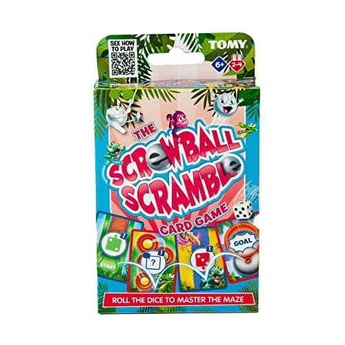 Image of TOMY Screwball Scramble Mini Children's Preschool Action Board Game, TRAVEL EDITION, for Kids, 5, 6, 7, 8 and 9 Year Old Boys Girls, T73450, Multicoloured