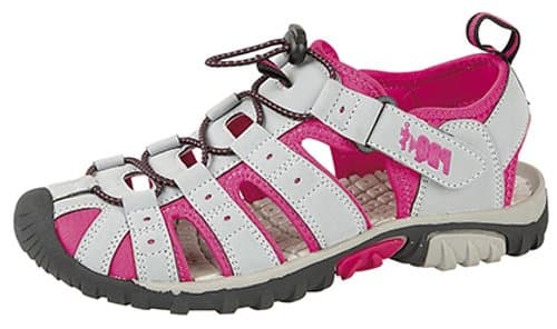 Image of Ladies PDQ Toggle & Touch Fastening Sports Trail Sandals Grey/Fuchsia size 4 UK