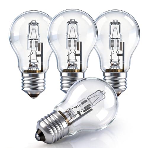 Image of Caldarax GLS Light Bulb 100W A55 E27 ES Edison Screw Dimmable, AC 220-240V, Warm White 2700K, Clear Classic Globe Screw Bulb E27 for Ceiling Light, Wall Lamp, Table Lamp, Pack of 4