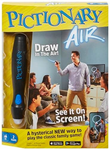Image of Mattel Games Pictionary Air, Family Board Game for Kids and Adults, Engaging Gift for Kids, Drawing Game for 2 Teams with Multiple Players, Ages 8 and Up, English Version, GJG17