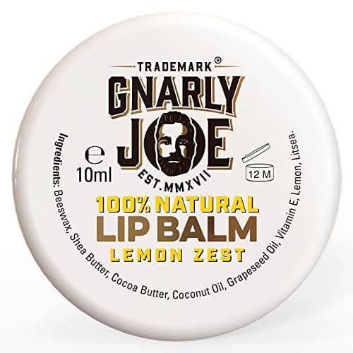 Image of Gnarly Joe Moisturising Lip Balm - 10ml - 100% Natural Ingredients - Cocoa Butter - Coconut Oil - Beeswax - Vitamin E Oil - Lip Care - Organic Lip Balm - Lip Repair - Lip Moisturiser - (Lemon)