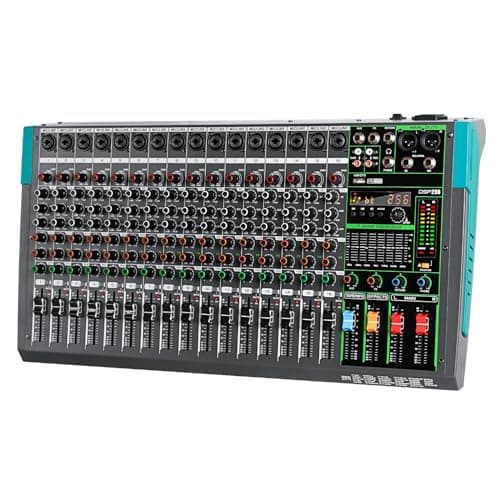 Image of Depusheng PA16 Professional 16 channel mixer DJ controller with 256 DSP effects Bluetooth input USB player 48V phantom power