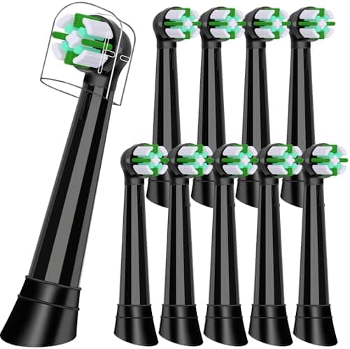Image of iO Brush Heads Compatible with Oral B iO Toothbrush Head, Soft Toothbrush Head for iO 2/3/4/5/6/7/8/9/10 Series Electric Toothbrushes, 10 Pack Black