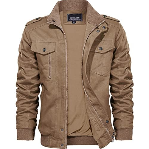 Image of KEFITEVD Men's Outwear Winter Cargo Military Jackets Multi Pocket Windproof Windbreaker Coat, 3XL, Khaki-new