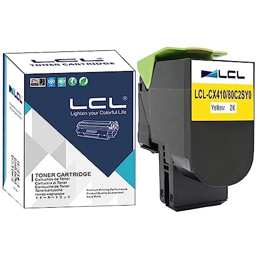 Image of LCL 802SY Yellow Toner Cartridge Replacement for Lexmark 800S4 80C2SY0 80C20Y0 80C2SYE 802Y for Lexmark CX310 CX310N CX310DN CX410 CX410E CX410DE CX410DTE CX510 CX510DE CX510DHE CX51010DTHE (1 Pack)
