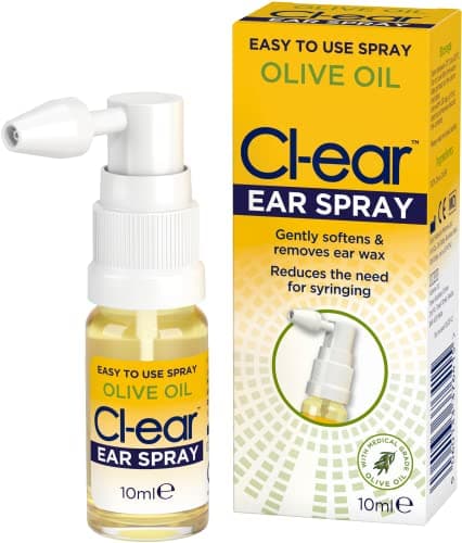 Image of Cl-Ear Olive Oil Ear Spray - Natural Ear Wax Removal, Gently Softens & Prevents Ear Wax Build-Up, Removes Ear Wax, Suitable for Adults, Elderly and Children - 10ml (1 Pack)