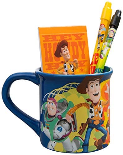 Image of Sambro Disney Toy Story 4 Mug Filled with Stationery, Ceramic Cup, Featuring Woody, Buzz and Jess, 1