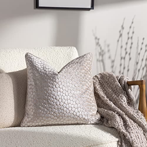Image of furn. Hoem Lanzo Cut Velvet Piped Feather Filled Cushion - Twin Pack
