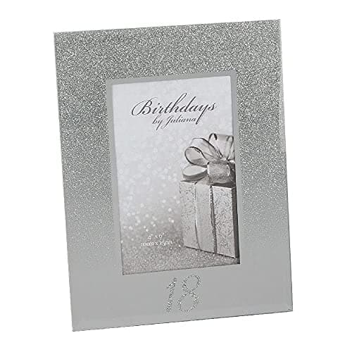 Image of Silver Glitter Mirror Glass Photo Frame 4x6 18th Gift Birthdays by Juliana