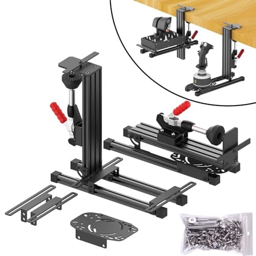 Image of JUYEER Universal Hotas Desk Mount for Thrustmaster Warthog 10C, Throttle, Winwing Orion 1 & 2, T.16000M FCS, TCA Officer Pack Airbus, VKB Gunfighter MK.lll, Logitech X52/X52 Pro/X55/X56 (two pack)