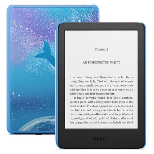 Image of Amazon Kindle Kids (newest gen) - If it breaks, we will replace it, includes age-appropriate books and cover, with glare-free display, faster page turns – 16 GB – Space Whale