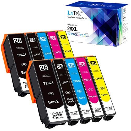 Image of LxTek 26XL Compatible Replacement for Epson 26 26 XL Ink Cartridges for Epson Expression Premium XP-510 XP-520 XP-600 XP-605 XP-610 XP-615 XP-620 XP-625 XP-700 XP-720 XP-710 XP-800 XP-810 XP-820