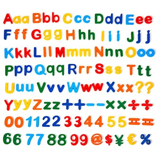 Image of 115 PCS Magnetic Letters and Numbers for Children Magnetic Alphabet A-Z Uppercase & Lowercase Letters Math Symbols for Fridge Kids Preschool Learning Counting Spelling Toy