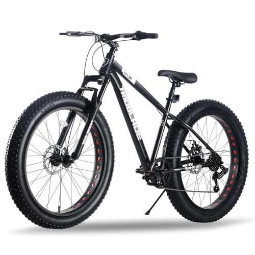 Image of TRIOBLADE 26" Fat Tire Mountain Bike for Adults 7 Speed Snow Bike All-Terrain Full Suspension Mountain Bicycle with Dual Disc Brake 17 Inch Frame Bicycle for Men Women (26inch Fat Tire Mountain Bike)