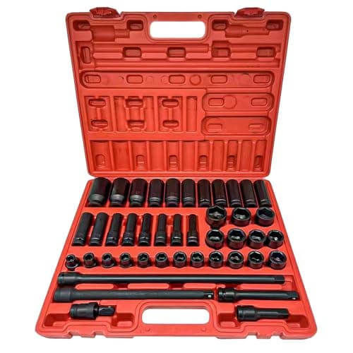 Image of 43PCS Impact Socket Set - 1/2" Drive & 38-78mm Impact Wrench Socket, with Adapters and Extension Rods, for Home Car Repair and DIY