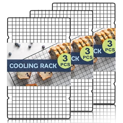 Image of Hunnycook 15.8”×9.8” Cooling Rack, 3 Stainless Steel Baking Rack, Oven Safe Cooling Racks for Baking, Black Roasting Rack & Cake Rack & Cookie Cooling Rack, Baking Accessories Grilling and Drying