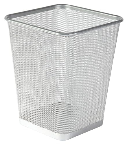 Image of Best House | Metal Mesh Bin | Square | 9 Litres | GRAY | Pack of 1 | Metal Wire Basket Bin | Waste Paper Bin | Lightweight and Sturdy Rubbish Bin | Ideal for Kitchen Home Office Living Room Bedroom