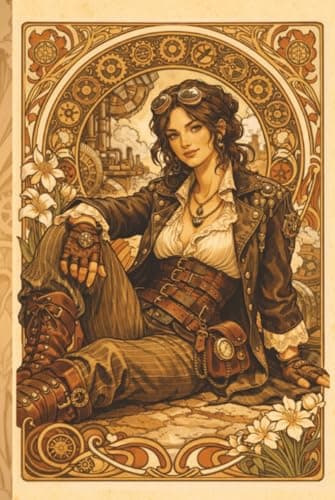 Image of Steampunk Art Nouveau Hardback Notebook - The Yellow Muse - Blank Pages for Ideas, Notes and Sketches: Journal for ideas that seemed sensible at the time