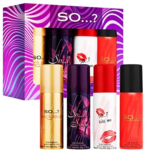 Image of So…? Womens Mini Galore Body Mist Body Spray Fragrance Gift Set 4 x 50ml