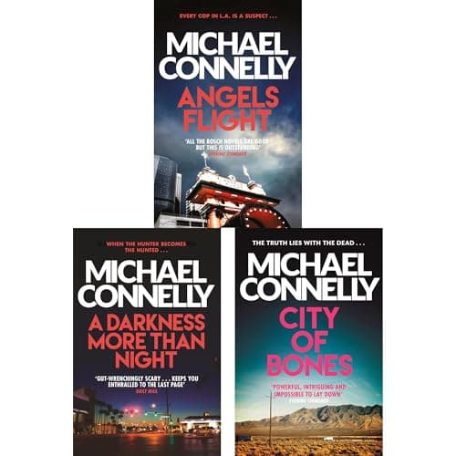 Image of Bosch in the City of Angels Collection by Michael Connelly: Angels Flight, A Darkness More Than Night & City of Bones - High-Profile Murder, Crossover & Cold Case (3-Book Set)