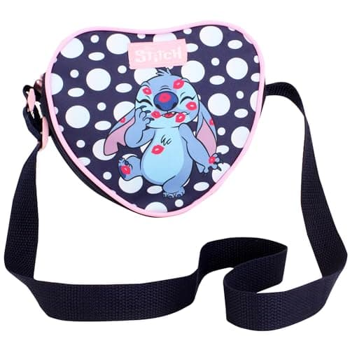 Image of Disney Lilo and Stitch Cross Body Bag for Girls – Cute Shoulder Bag with Lilo & Stitch Design – Pink Kids Handbag Purse