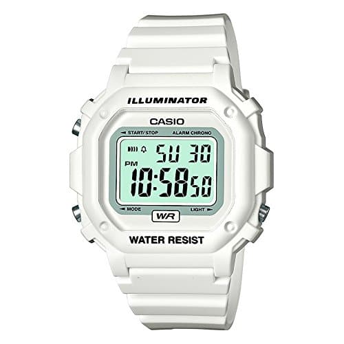 Image of Casio Unisex F108WHC-7BCF Watch, White, Digital,Button Guards