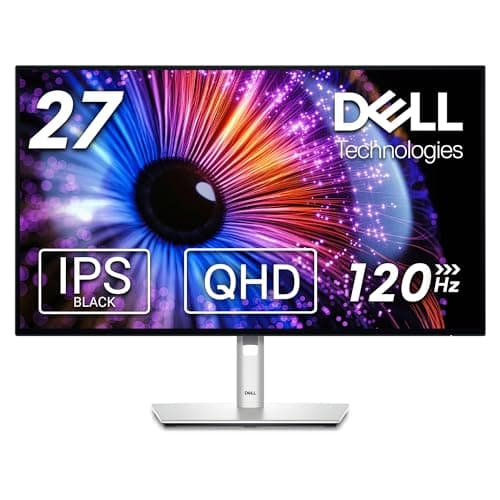 Image of Dell U2724DE UltraSharp Thunderbolt 27 Inch QHD (2560x1440) Monitor, 120Hz, IPS Black, 5ms, 98% DCI-P3, 2 Thunderbolt, 2 USB-C, 2 DisplayPort, HDMI, 4 USB, RJ45, Silver