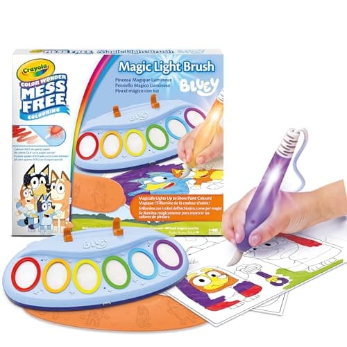 Image of CRAYOLA Bluey Colour Wonder Magic Light Brush, Mess Free Painting Station for Kids, Toddler Toys & Activities, Ages 3+ Includes 6 Paint Pads and 18 Paper Sheets
