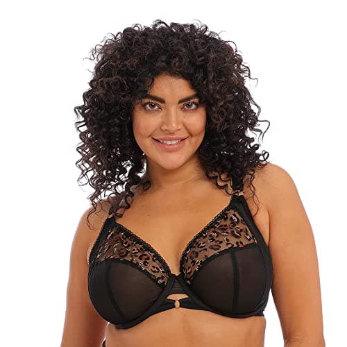 Image of Elomi Women's Namrah Underwire Plunge Bra, Black, 36H US