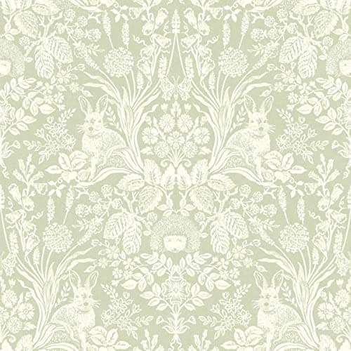 Image of Holden Decor Harlen Wallpaper Trees Flowers Hedgehogs Leaves Rabbits Damask