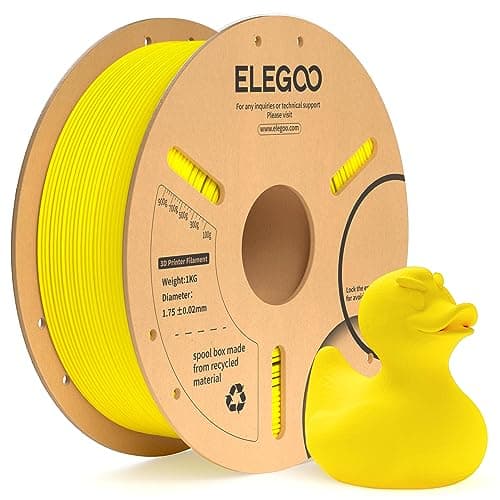 Image of ELEGOO PLA+ Filament 1.75mm Yellow 1KG, PLA Plus Tougher and Stronger 3D Printer Filament, Dimensional Accuracy +/- 0.02mm, 1kg Cardboard Spool(2.2lbs) Fits for Most FDM 3D Printers