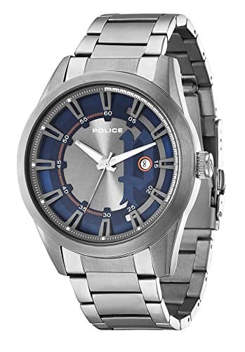 Image of Police Men's Quartz Watch with Silver Dial Analogue Display and Silver Stainless Steel Bracelet 14380JSU/03M