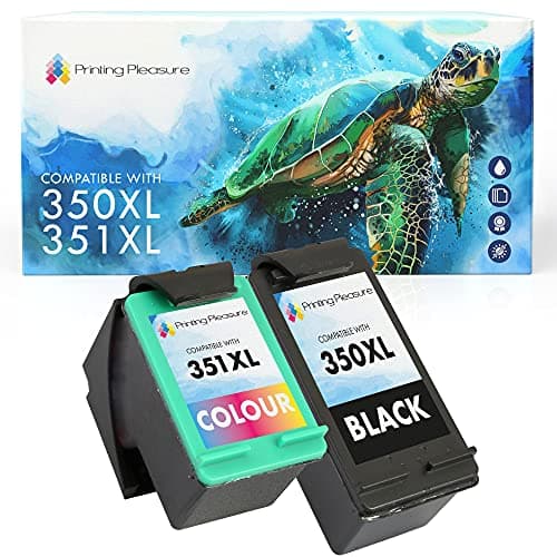 Image of Printing Pleasure 2 XL (FULL SET) Remanufactured Ink Cartridges Replacement for 350XL 351XL Photosmart C4280 C4380 C4480 C4485 C4580 C5280 D5360 Deskjet D4260 D4360 - Black/Colour, High Capacity