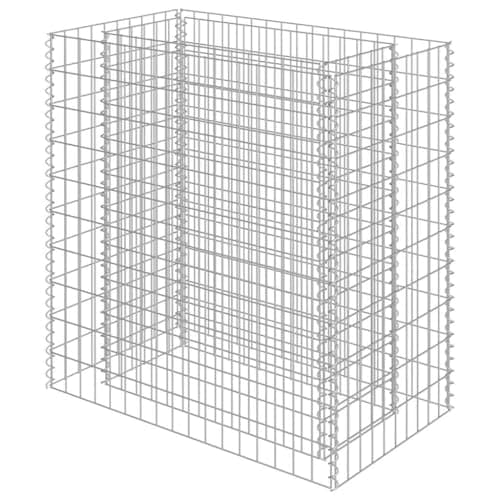 Image of vidaXL Galvanised Steel Gabion Raised Bed 90x50x100 cm | Versatile and Durable Planter for Garden or Patio | Ideal for Flowers or Plants | High Load Capacity