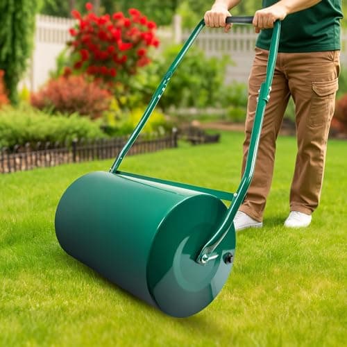 Image of Pelle & Sol 48L Lawn Roller Heavy Duty – Garden Lawn Roller Water Filled or Sand – Soil and Grass Rollers, Leveller with Scraper Bar & Foldable Handle – Garden Tools/Rollers for Lawns