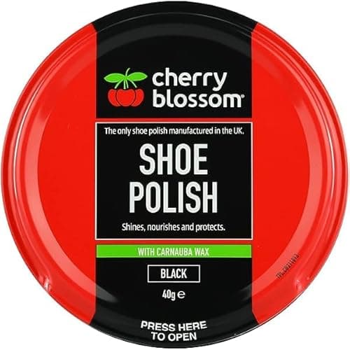 Image of DTD QUALITY MATTERS Cherry Blossom Shoe Polish Shines, Nourishes & Protects With Carnauba Wax Available In All Styles Preventing Footwear From Cracking Available In All Traditional Colours (BLACK)