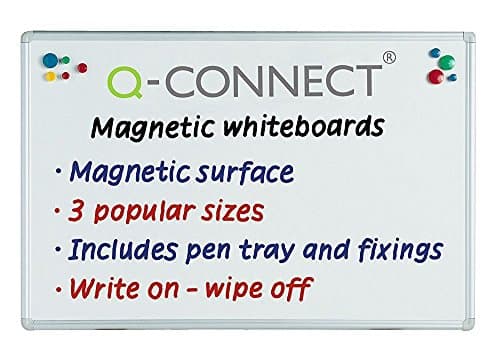 Image of Q Connect Magnetic Whiteboard Drywipe Notice Board 900x600mm