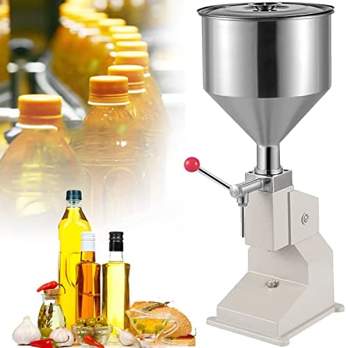 Image of Manual Liquid Filling Machine, Stainless Steel Bottle Filler for Liquids, Creams, and Oils, 5-50ml Capacity, Perfect for Bottling Water, Shampoo, and More