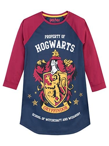 Image of Harry Potter Girls Nightdress | Gryffindor Girls' Nighties | Long Sleeve Hogwarts Nightie for Kids Multicoloured Multicoloured Age 12 to 13 Years