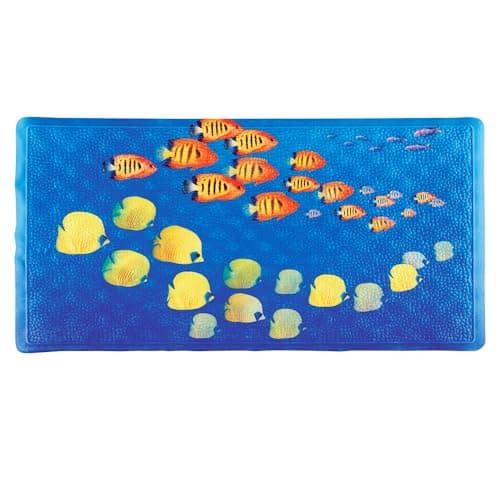 Image of AQUALONA® Premium Child Friendly Sea World Bath Mat - Rubber - Shower and Bath. BPA, Latex and Phthalate Free (Seaworld)