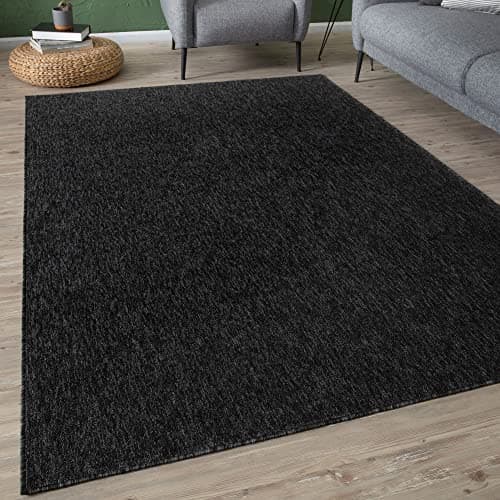 Image of THE RUGS Low Pile Area Rugs – Modern Indoor Rugs for Living Room, Bedroom, Dining Room, Entryway – Non-Shedding (Dark Grey, 120x170 cm)