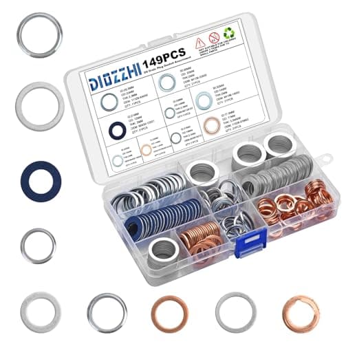Image of 149PCS Oil Drain Plug Gasket Assortment 9 Sizes Automotive Engine Replacement part Oil Crush Washers Seals Kit for Toyota Honda Subaru VW Audi Mercedes Benz