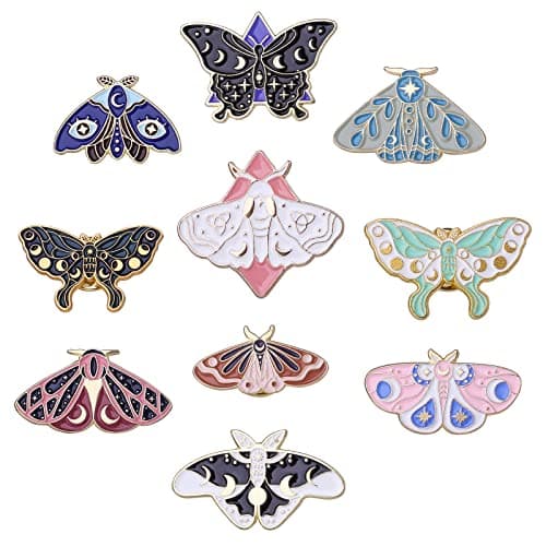 Image of 10Pcs Butterfly Brooch Pins Insect Brooch Butterflies Alloy Lapel Badges Animal Brooch Pins for Backpacks Clothes Caps Decors