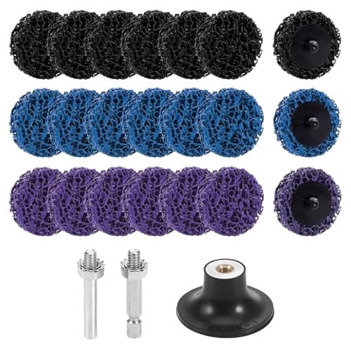 Image of Sanding Discs for Drill, 21 PCS Grinding Discs 2 Inch/50mm, Durable Grinder Discs with 2 Shank Rust Removal Grinding Wheel for Metal Steel Grinding Polishing(Purple+Black+Blue)