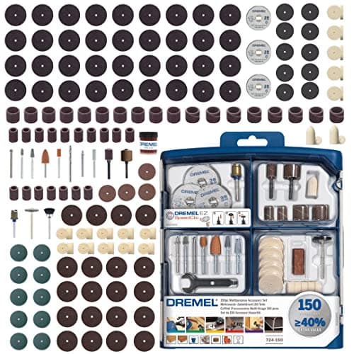 Image of Dremel 724 EZ SpeedClic Accessory Set - 150 Rotary Tool Accessories for Cutting, Carving, Sanding, Cleaning, Grinding, Polishing, Sharpening